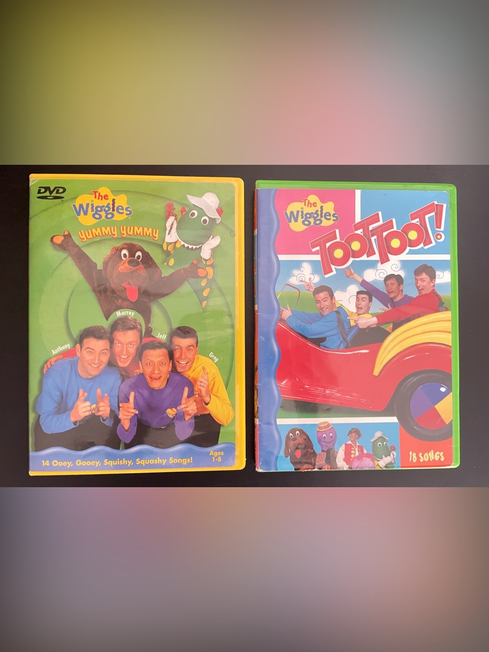 The Wiggles Yummy Yummy and Toot Toot DVD’s